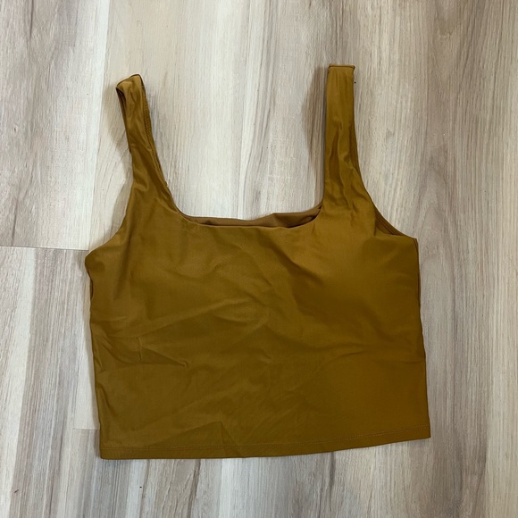 Fabletics Tops - Fabletics Mustard Crop Tank Top with removable pads.